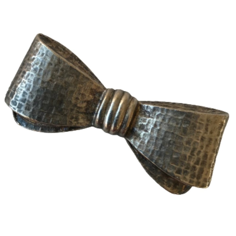 Vintage Silver Bow Fun Classic Retro Pin Brooch